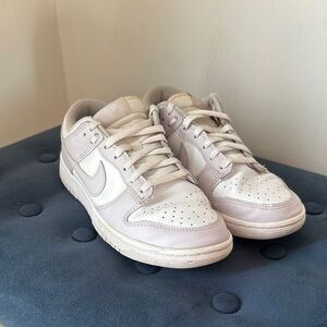 Nike Women’s Low-Top Dunks in White and Light Lavender
